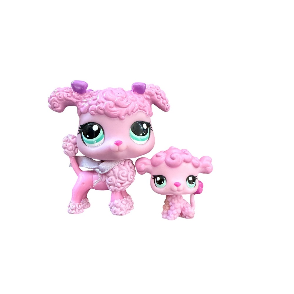 Hasbro Littlest Pet Shop Pink Poodle Mother Baby Duo Figures LPS